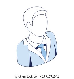 Man user businessman. Vector 3d line isometric, color web icons, new flat style. Creative design idea and elements for infographics.