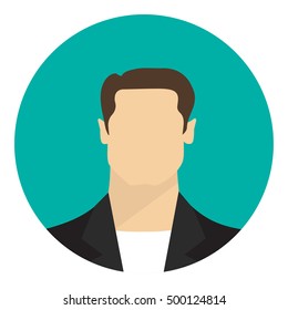 Man user in a flat design style. Vector illustration