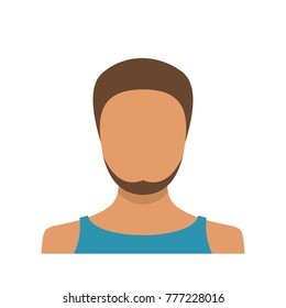 Man user icon. Flat illustration of man user vector icon isolated on white background