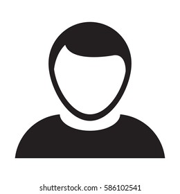 Man User Icon - Person Profile Avatar Glyph Vector Illustration