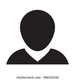 Man User Icon - Person Profile Avatar Glyph Vector Illustration