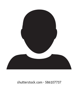 Man User Icon - Person Profile Avatar Glyph Vector Illustration