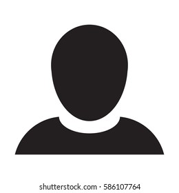 Man User Icon - Person Profile Avatar Glyph Vector Illustration