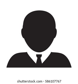 Man User Icon - Person Profile Avatar Glyph Vector Illustration