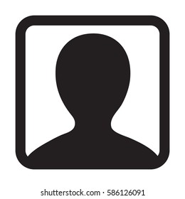 Man User Icon - Person Profile Avatar Glyph Vector Illustration