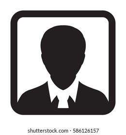 Man User Icon - Person Profile Avatar Glyph Vector Illustration