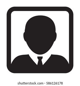 Man User Icon - Person Profile Avatar Glyph Vector Illustration