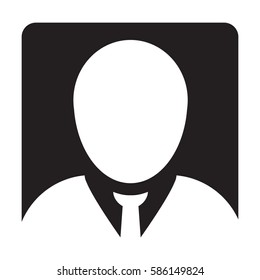 Man User Icon - Person Profile Avatar Glyph Vector Illustration