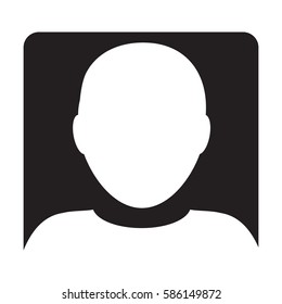 Man User Icon - Person Profile Avatar Glyph Vector Illustration