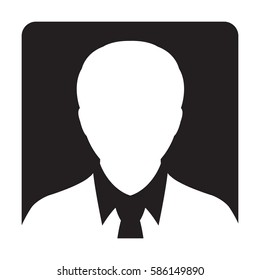 Man User Icon - Person Profile Avatar Glyph Vector Illustration