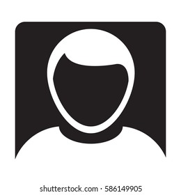 Man User Icon - Person Profile Avatar Glyph Vector Illustration