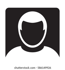 Man User Icon - Person Profile Avatar Glyph Vector Illustration