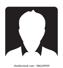 Man User Icon - Person Profile Avatar Glyph Vector Illustration