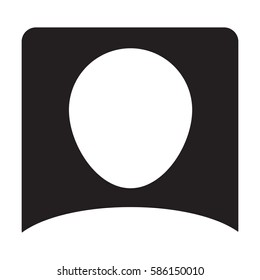 Man User Icon - Person Profile Avatar Glyph Vector Illustration