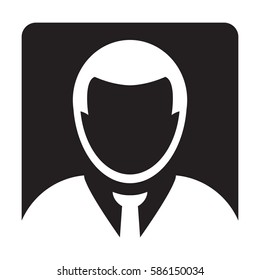Man User Icon - Person Profile Avatar Glyph Vector Illustration