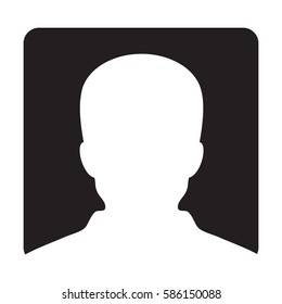 Man User Icon - Person Profile Avatar Glyph Vector Illustration