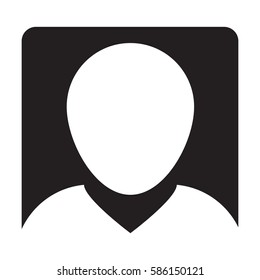 Man User Icon - Person Profile Avatar Glyph Vector Illustration