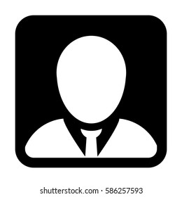Man User Icon - Person Profile Avatar Glyph Vector Illustration