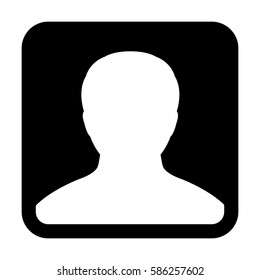 Man User Icon - Person Profile Avatar Glyph Vector Illustration