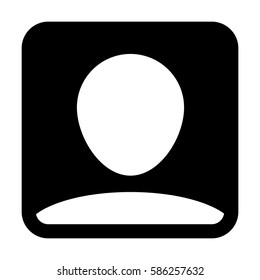 Man User Icon - Person Profile Avatar Glyph Vector Illustration
