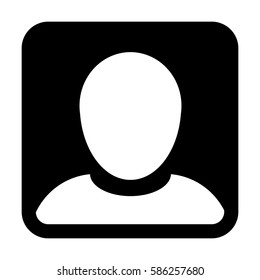 Man User Icon - Person Profile Avatar Glyph Vector Illustration