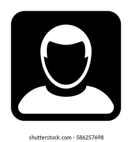 Man User Icon - Person Profile Avatar Glyph Vector Illustration