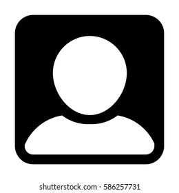 Man User Icon - Person Profile Avatar Glyph Vector Illustration