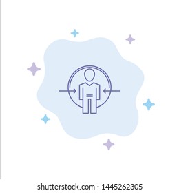 Man, User, Login, Id, Identity Blue Icon on Abstract Cloud Background