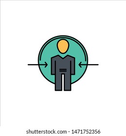 Man, User, Login, Id, Identity  Flat Color Icon. Vector icon banner Template