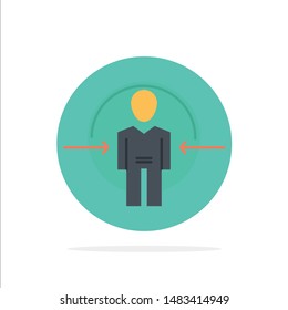 Man, User, Login, Id, Identity Abstract Circle Background Flat color Icon