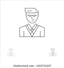 Man, User, Manager, Student Bold and thin black line icon set