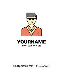 Man, User, Manager, Student Business Logo Template. Flat Color