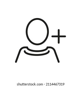 Man, User Outline Vector Icon. On A White Background. For App And Website 