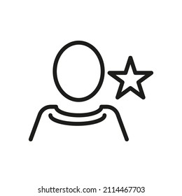 Man, User Outline Vector Icon. On A White Background. For App And Website 