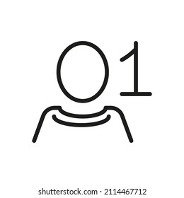 Icono de vector de contorno de usuario. En Un Fondo Blanco. Para App Y Sitio Web 