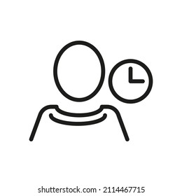 Man, User Outline Vector Icon. On A White Background. For App And Website 