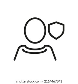 Man, User Outline Vector Icon. On A White Background. For App And Website 