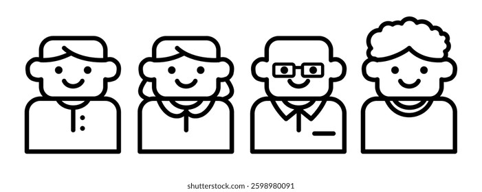 Man, user, people - vector icon set	