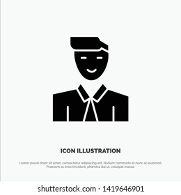 Man, User, Student, Teacher, Avatar solid Glyph Icon vector