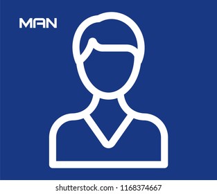 MAN USER SYMBOL VECTOR ICON 
