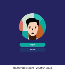 Ilustración vectorial de perfil de inicio de sesión de usuario man.