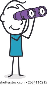 Man using binoculars observing something in the distance.