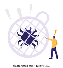 man using bug animal with sphere planet