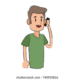man using cellphone icon image