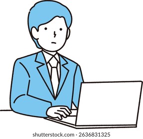 Homem usando um computador : Vetor