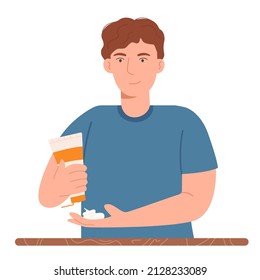 Man using cream for skin care. Cosmetic for men. 