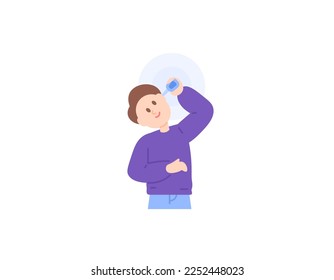 a man using ear drops to treat a disease of the ear. earache. maintain ear health. treatment and care. character illustration design of a person. vector elements