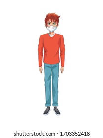 Vektorillustration-Design für Menschen mit Gesichtsmaske