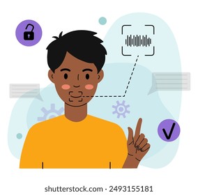 Man Using Facial Recognition for Security