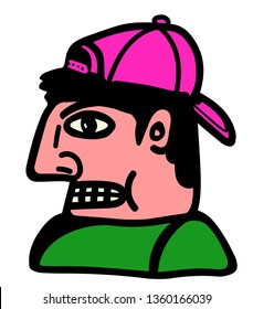 man using his hat backwards